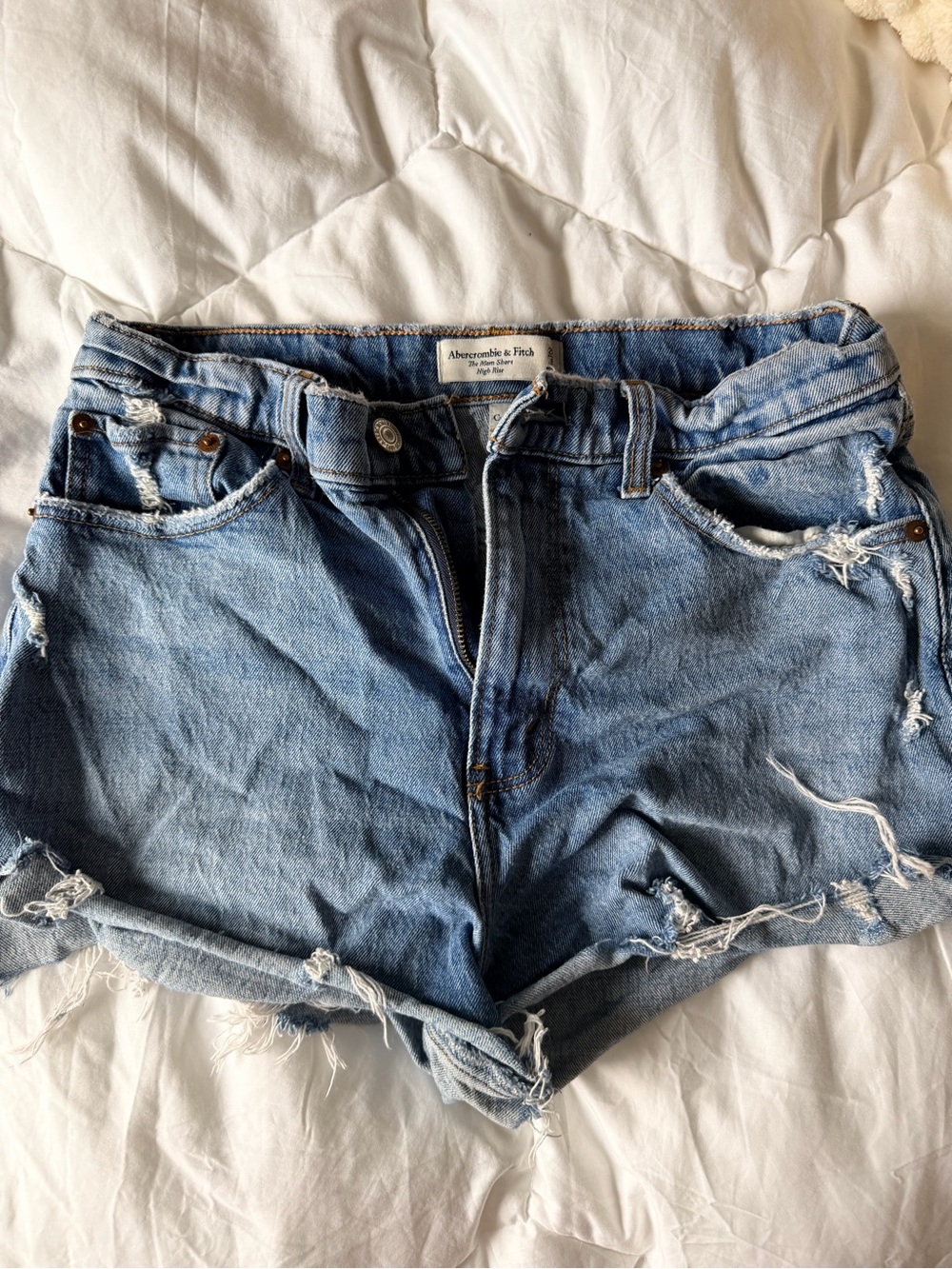 Abercrombie & Fitch Light Blue Distressed Denim Cutoff Shorts